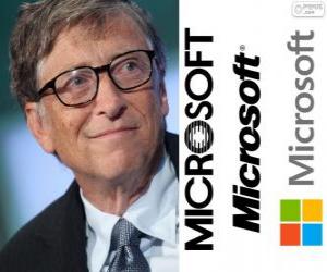 Puzzle Bill Gates, επιχειρηματίας και Αμερικανός επιστήμονας υπολογιστών, συν-ιδρυτής της εταιρείας λογισμικού Microsoft